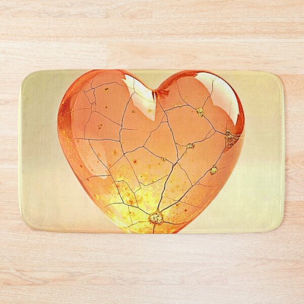 Item preview, Golden Cracked Heart Glow designed and sold by Health And Fitness Posts e-Store.