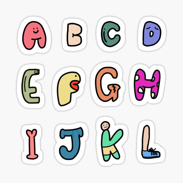 Item preview, Alphabet A-L Sticker Pack designed and sold by kangbrr.