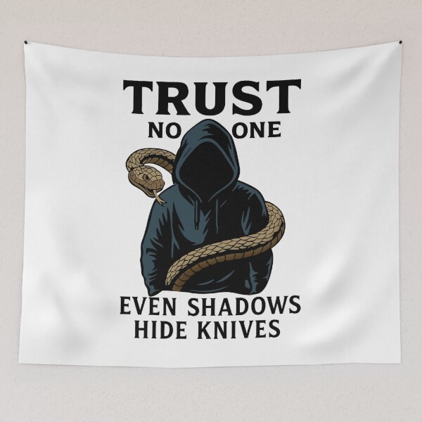 Item preview, Trust No One Dark Hoodie Figure With Snake Edgy Mystery Shadow Design designed and sold by tigger shop.