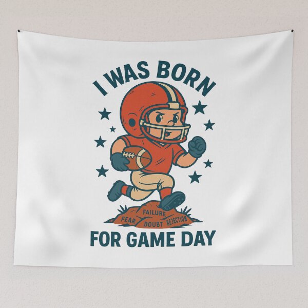 Item preview, Born For Game Day Tough Football Player Quote Motivational Sports Design designed and sold by tigger shop.