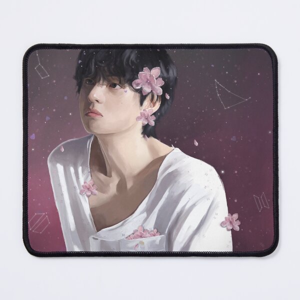 Item preview, Taehyung with pink flowers designed and sold by VanSin Arts.