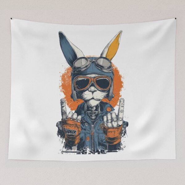 Item preview, The Rebel Biker Hare designed and sold by Enea Kelo.