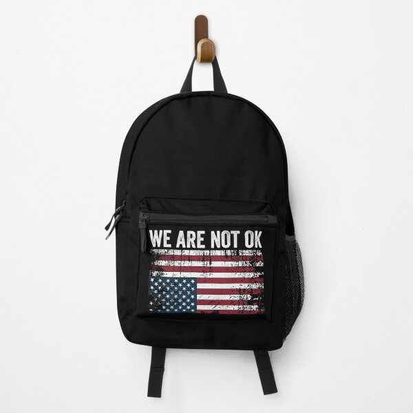 Item preview, We Are Not Ok Upside Down American Flag designed and sold by PixVib.