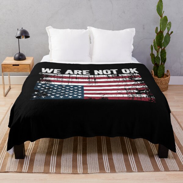 Item preview, We Are Not Ok Upside Down American Flag designed and sold by PixVib.
