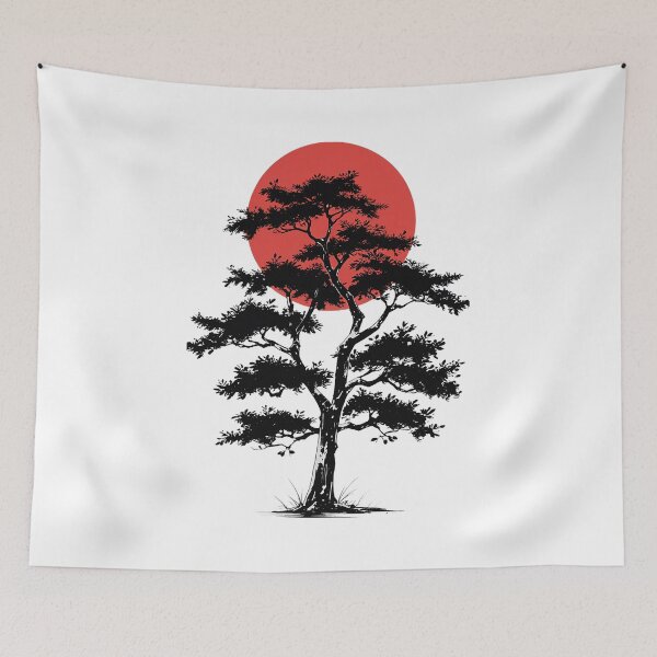 Item preview, Manga Tree with Red Rising Sun designed and sold by opiniondh.