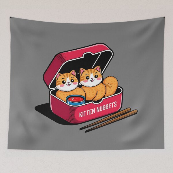 Item preview, Kitten Nuggets Bento, Kawaii Cat Food Parody designed and sold by Bliss Find And Design.