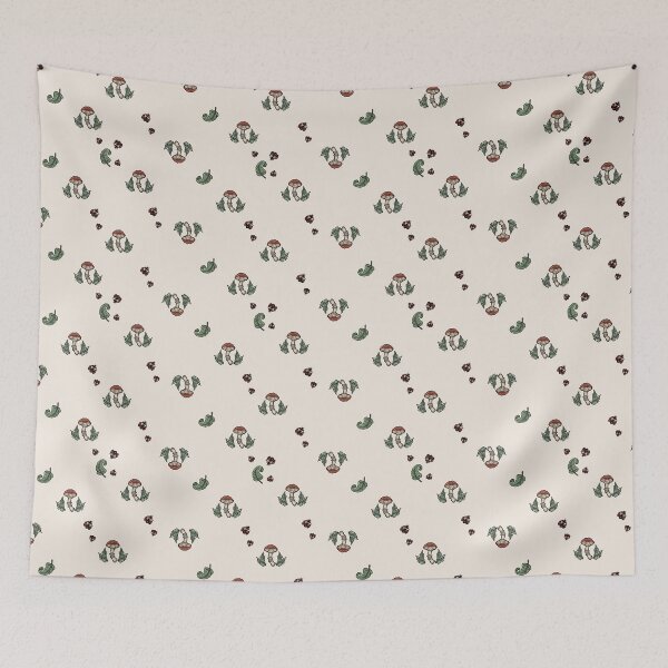 Item preview, Amanita mushrooms with ladybugs and ferns designed and sold by UB Draws.