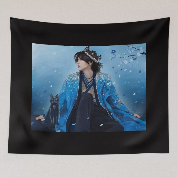 Item preview, Yoongi Blue Flowers designed and sold by VanSin Arts.