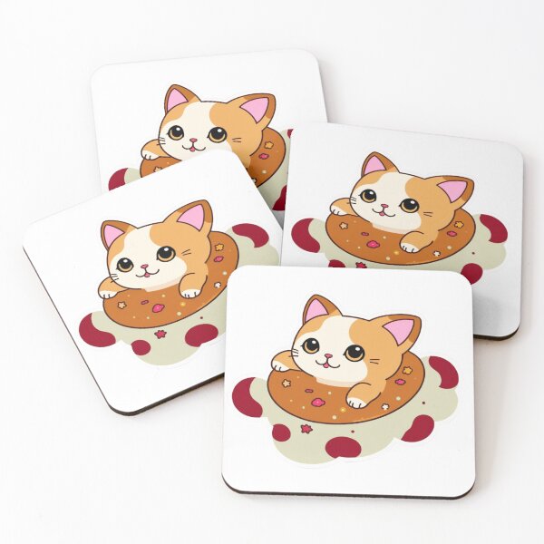 Item preview, Cute Mushroom Cat Floating in Space – Kawaii Astronaut Sticker designed and sold by TONSNAP.