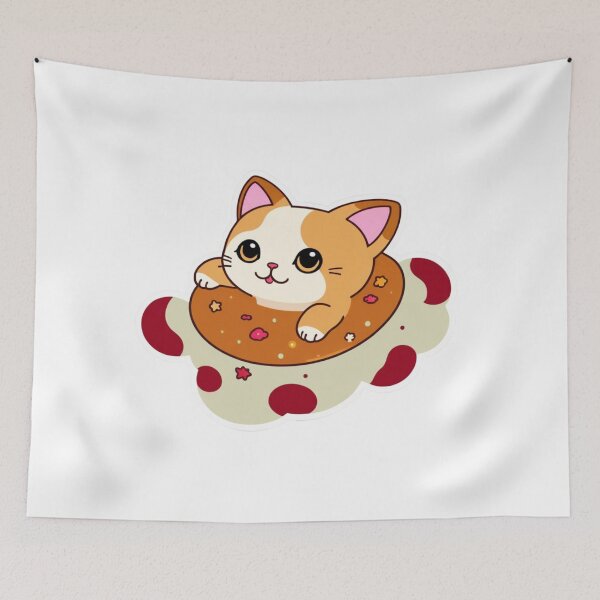Item preview, Cute Mushroom Cat Floating in Space – Kawaii Astronaut Sticker designed and sold by TONSNAP.