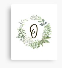 Monogram O Forest Flowers And Leaves Canvas Print