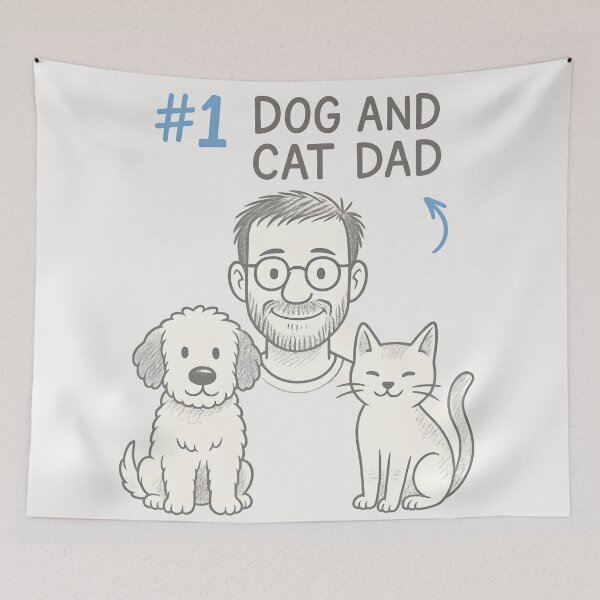 Item preview, Dog and Cat Dad – Sketchbook Style designed and sold by Uglyandcute.