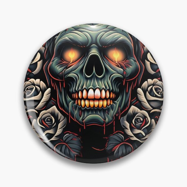 Item preview, Zombie Head with Roses - Crow  designed and sold by NightTimeJ.