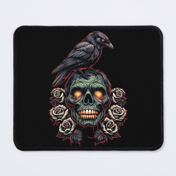 Item preview, Zombie Head with Roses - Crow  designed and sold by NightTimeJ.