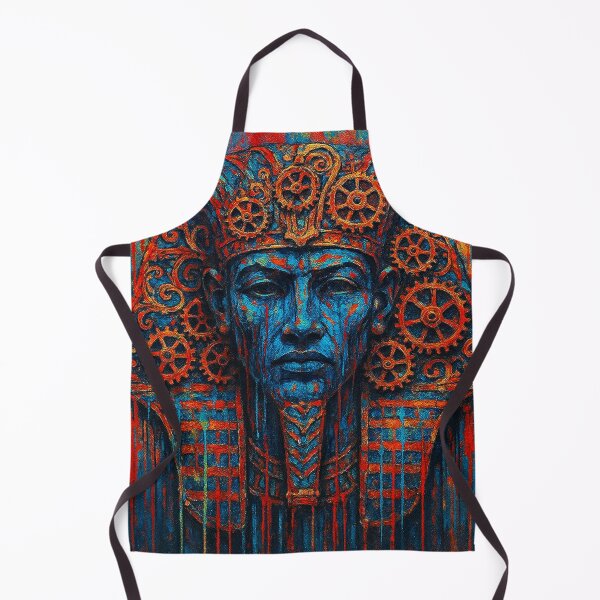 Item preview, Steampunk Pharaoh Head in Vibrant Dripping Paint designed and sold by VidyoeDesigns67.