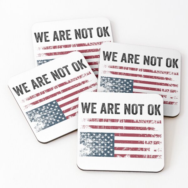 Item preview, We Are Not Ok Upside Down American Flag designed and sold by PixVib.