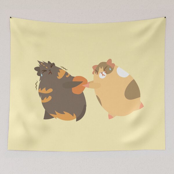 Item preview, Satchel and Kalani Fighting over a Slice of Carrot designed and sold by Kyna Arts.