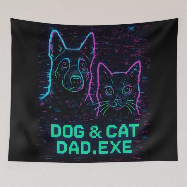 Item preview, Dog and Cat Dad – Cyberpunk Vibes designed and sold by Uglyandcute.