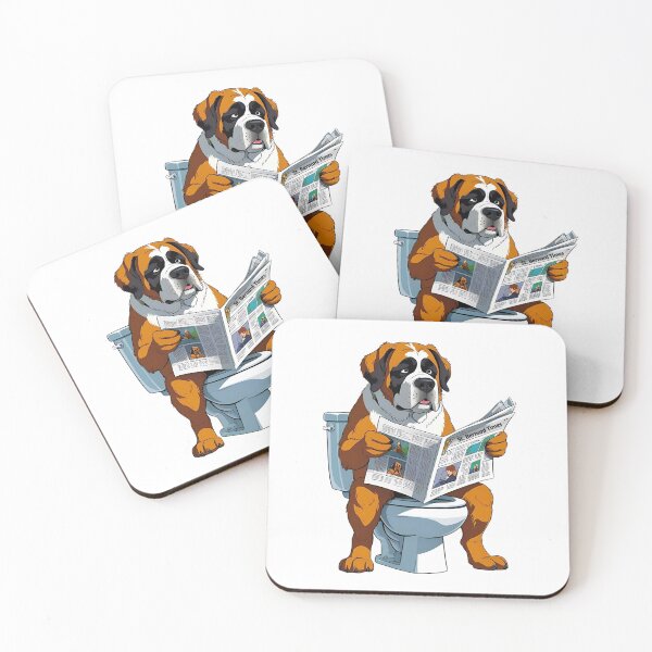 Item preview, Funny St. Bernard Cartoon – Potty Time Like a Pro designed and sold by Fredster1966.