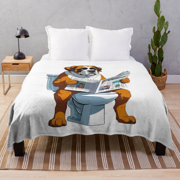 Item preview, Funny St. Bernard Cartoon – Potty Time Like a Pro designed and sold by Fredster1966.