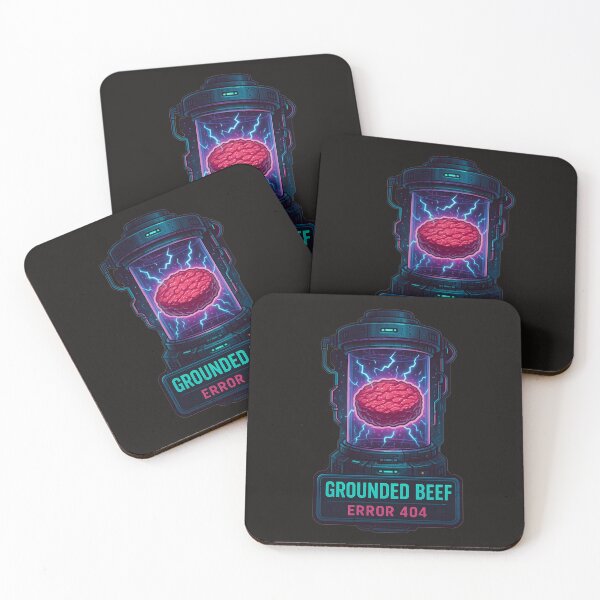 Item preview, Grounded Beef – Error 404 | Sci-Fi Glitch Meat Sticker designed and sold by Thaivi Design.