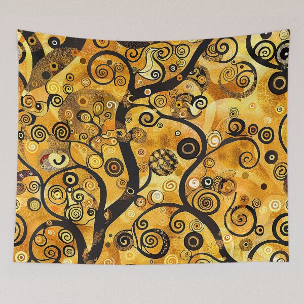 Item preview, Gustav Klimt Inspired Black And Golden Hues Abstract designed and sold by DEC02.