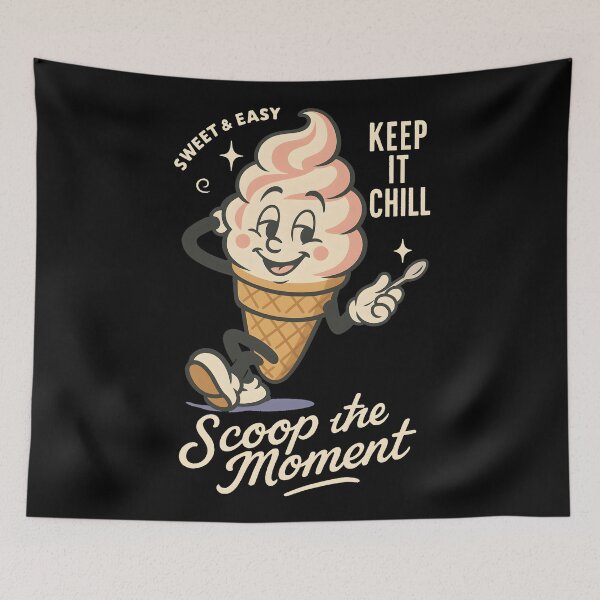 Item preview, Retro Ice Cream Cone – Keep It Chill & Scoop the Moment designed and sold by HoopeStylee.