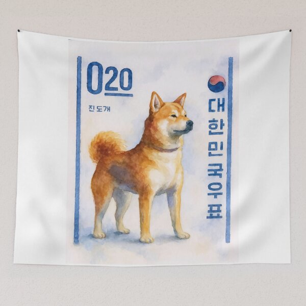 Item preview, 1962 Korea Jindo Dog Postage Stamp designed and sold by retrographics.