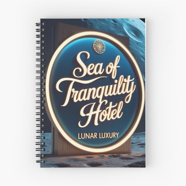 Item preview, Luxury Hotel on the Moon Advertisement Featuring Space Theme and Lunar Landscape Design designed and sold by Rue Design Company.