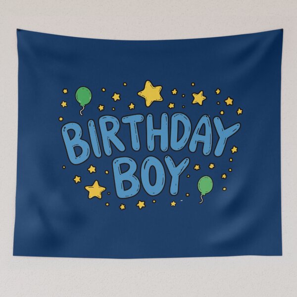 Item preview, Birthday Boy Stars and Balloons designed and sold by ThunderParrot.