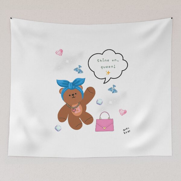 Item preview, Mono Bear Message – Shine On Queen ( White / Transparent ) designed and sold by mintmono-studio.