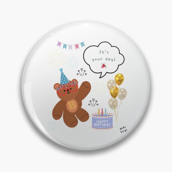 Item preview, Mono Bear Birthday  Celebration ( White / Transparent ) designed and sold by mintmono-studio.