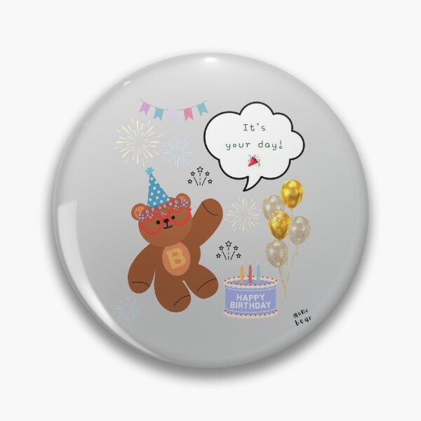 Item preview, Mono Bear Birthday – Soft Gray Celebration designed and sold by mintmono-studio.