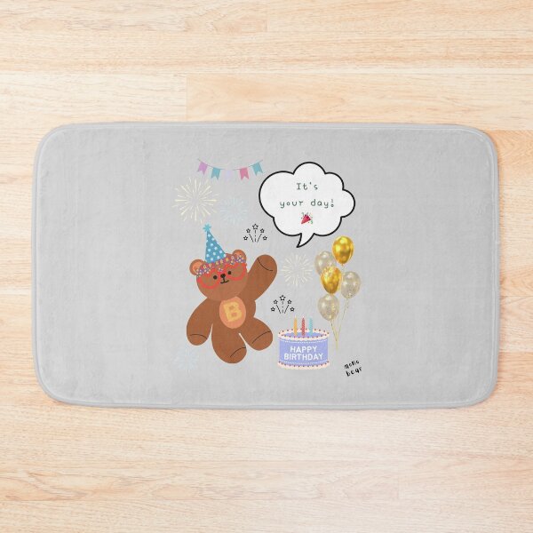 Item preview, Mono Bear Birthday – Soft Gray Celebration designed and sold by mintmono-studio.