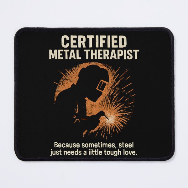 Item preview, Certified Metal Therapist – Funny Welding Quote designed and sold by IronInkClothing.
