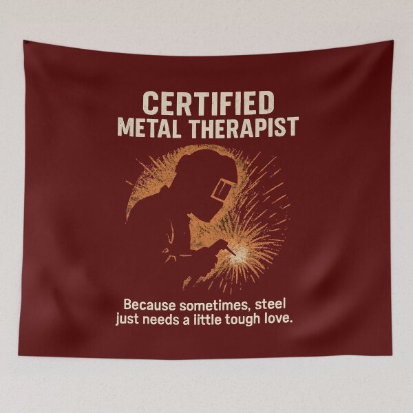 Item preview, Certified Metal Therapist – Funny Welding Quote  designed and sold by IronInkClothing.