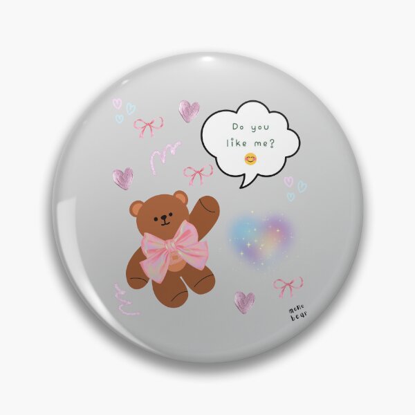 Item preview, Mono Bear Message – “Do You Like Me?” ( Gray Background ) designed and sold by mintmono-studio.