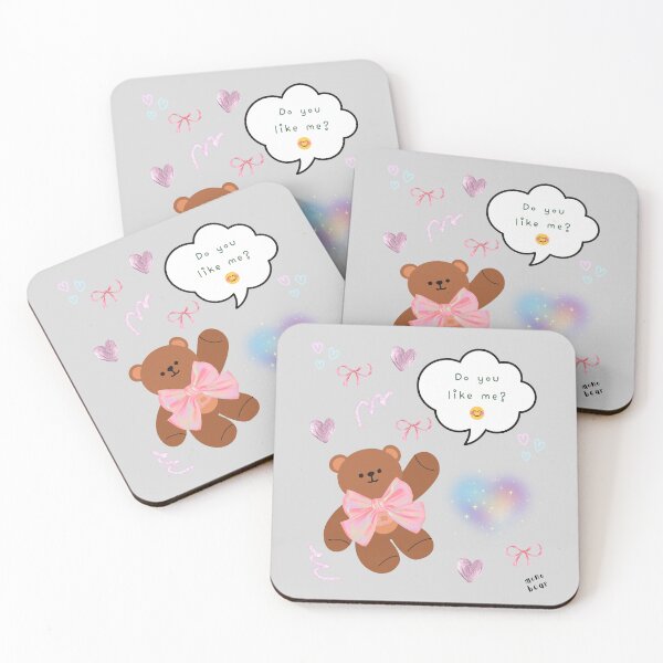 Item preview, Mono Bear Message – “Do You Like Me?” ( Gray Background ) designed and sold by mintmono-studio.