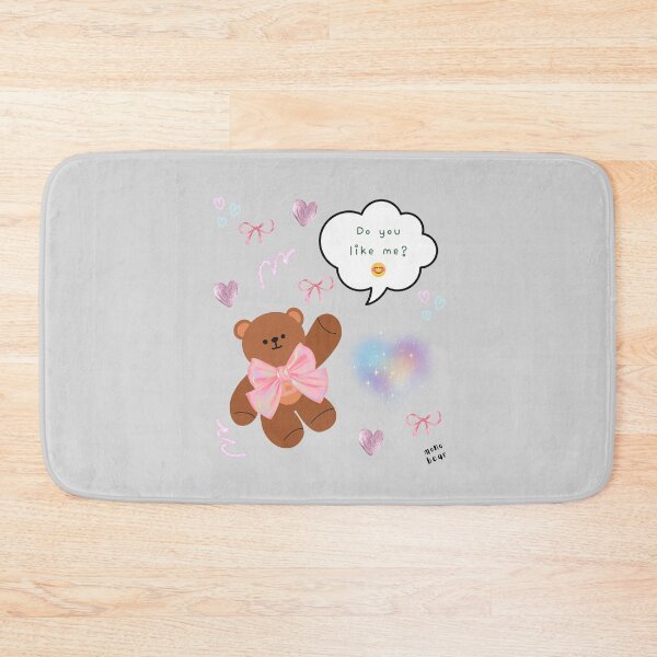 Item preview, Mono Bear Message – “Do You Like Me?” ( Gray Background ) designed and sold by mintmono-studio.