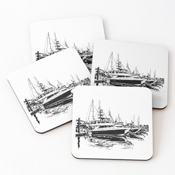 Item preview, Luxury Yacht Dock Marina Boat Vessel Wharf Anchor Cruise designed and sold by inkoutninja.