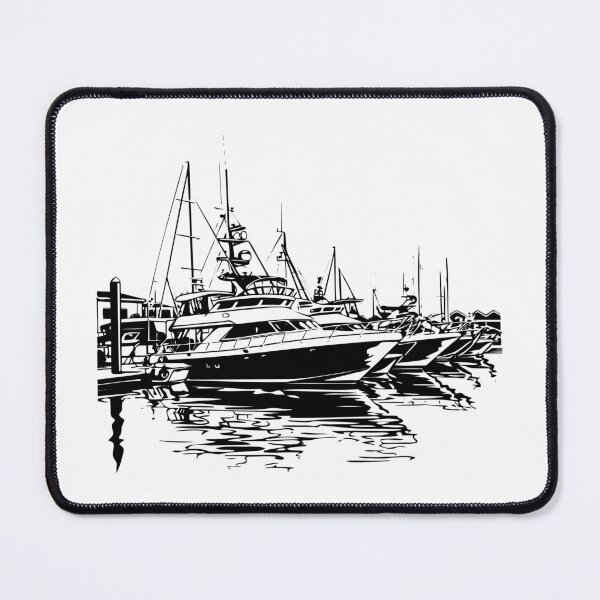 Item preview, Luxury Yacht Dock Marina Boat Vessel Wharf Anchor Cruise designed and sold by inkoutninja.