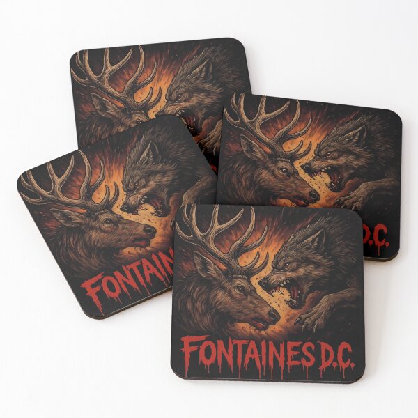 Item preview, Fontaines D.C. Skinty Fia Stag Deer Wolf Band T Shirt designed and sold by jackjoe1708.