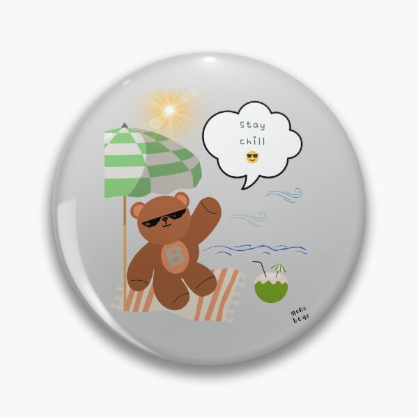 Item preview, Mono bear message – Stay chill ( Gray Background ) designed and sold by mintmono-studio.