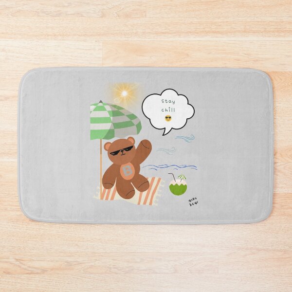 Item preview, Mono bear message – Stay chill ( Gray Background ) designed and sold by mintmono-studio.
