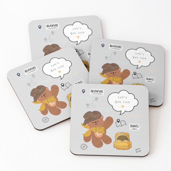 Item preview, Mono bear message – Let’s get lost ( Gray Background ) designed and sold by mintmono-studio.