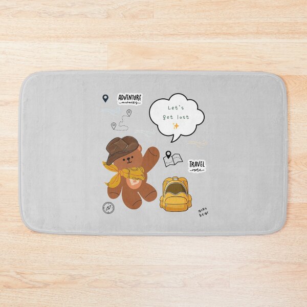 Item preview, Mono bear message – Let’s get lost ( Gray Background ) designed and sold by mintmono-studio.