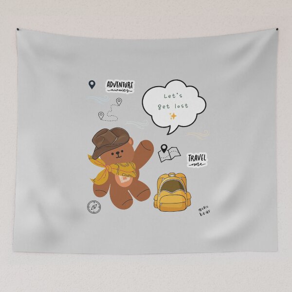 Item preview, Mono bear message – Let’s get lost ( Gray Background ) designed and sold by mintmono-studio.