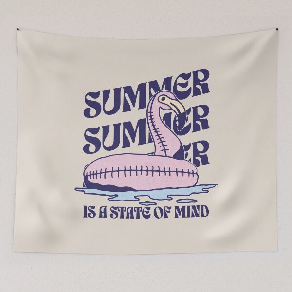 Item preview, Summer Is A State Of Mind Retro Pool Float Flamingo designed and sold by NosandEdgy.