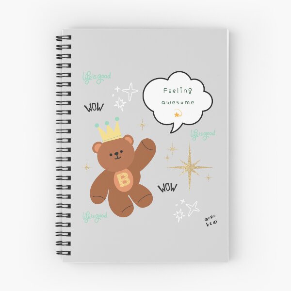 Item preview, Mono Bear Message – Feeling Awesome (Gray Background ) designed and sold by mintmono-studio.