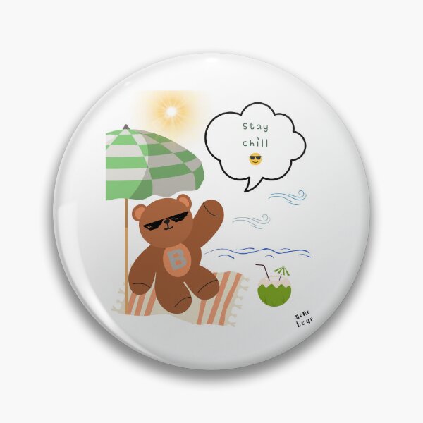 Item preview, Mono bear message – Stay chill (white and gray) designed and sold by mintmono-studio.